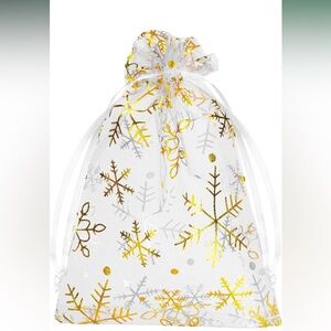 GOLD SNOWFLAKE 🎉25 Organza Bags- 4 x 6 inch